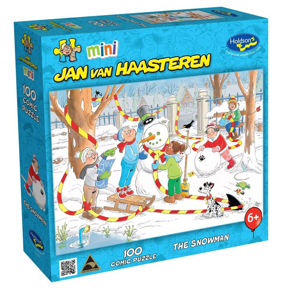 Charming Snowman Puzzle: Jan van Haasteren's Winter Wonderland (100 Pieces)
